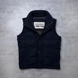 Y2K Navy Abercrombie & Fitch Grunge Puffer Vest